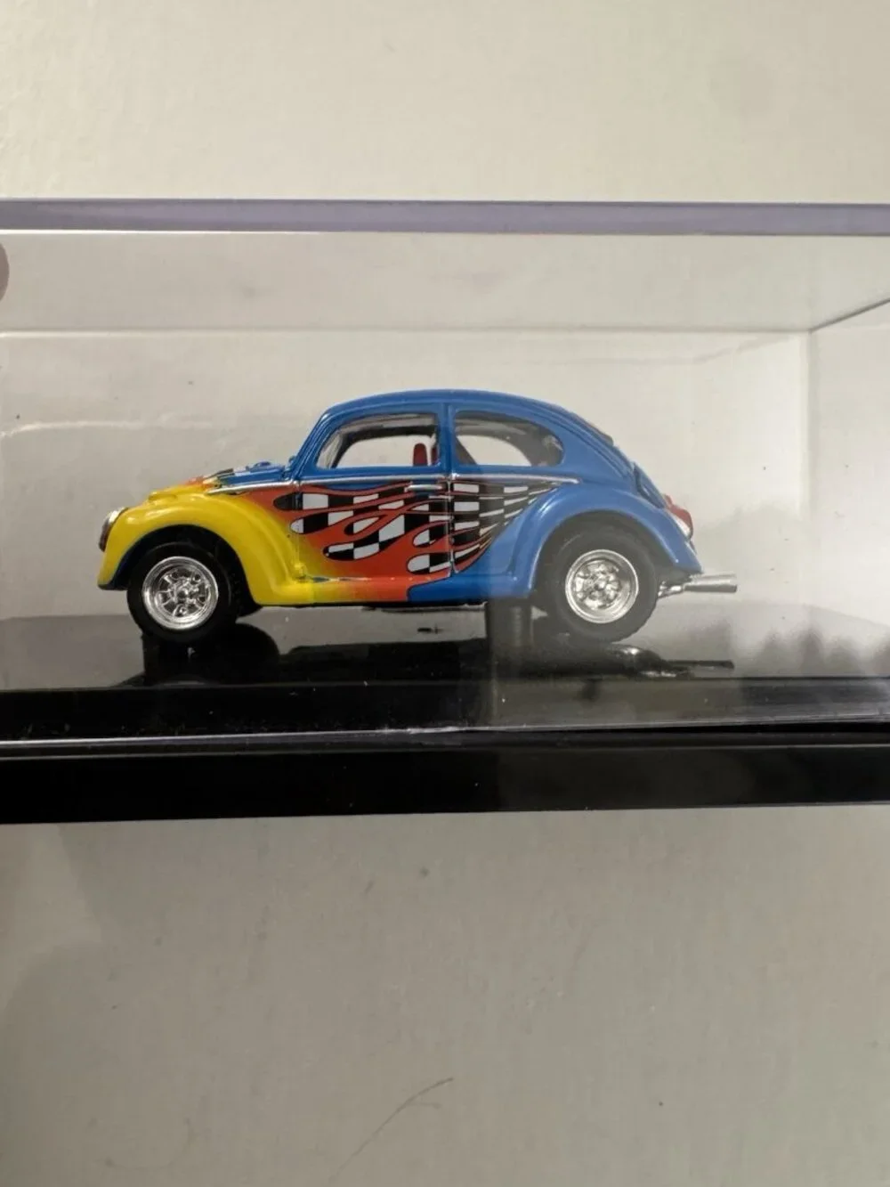 Vintage 1998 Hot Wheels VW Beetle Bug Volkswagen Blue W Flames EB2